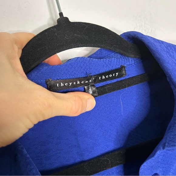 Theyskens’ Theory Sz 4 Blue Snake Print Ling Sleeves Dress - Picture 6 of 12